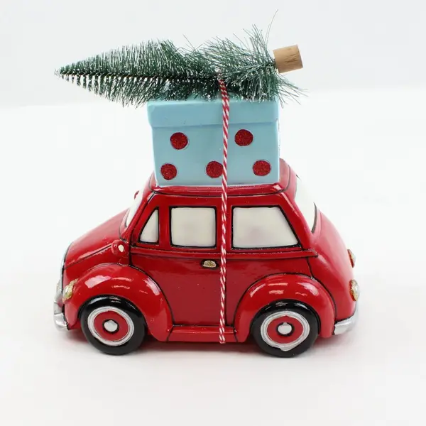 Allen Roth Red Car Bottlebrush Tree Christmas Holiday Decor