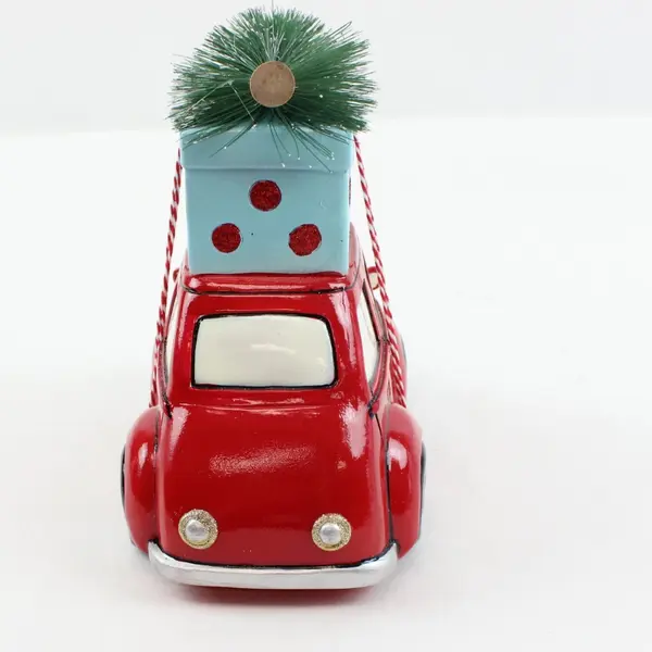 Allen Roth Red Car Bottlebrush Tree Christmas Holiday Decor