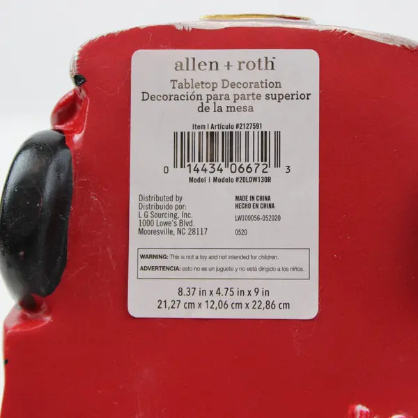 Allen Roth Red Car Bottlebrush Tree Christmas Holiday Decor