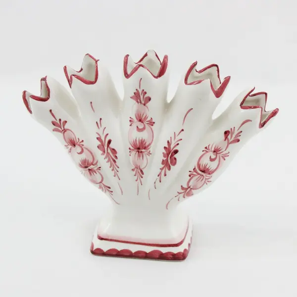 Jay Willfred Hand-Painted 5-Finger Fan Bud Vase Andrea Sadek Portugal