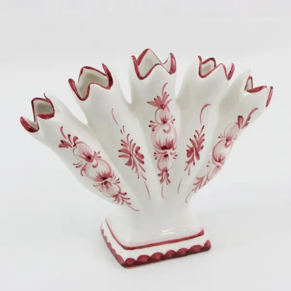 Jay Willfred Hand-Painted 5-Finger Fan Bud Vase Andrea Sadek Portugal