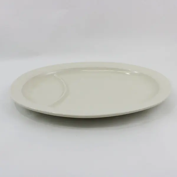 Hall China 2169 White Divided Serving Platter 15 x 12 Inch Oval