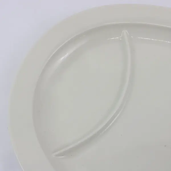 Hall China 2169 White Divided Serving Platter 15 x 12 Inch Oval