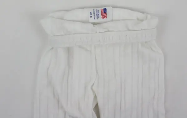 Mervyns Girls 3T White Ribbed Pointelle Short Sleeve Top & Leggings NWT