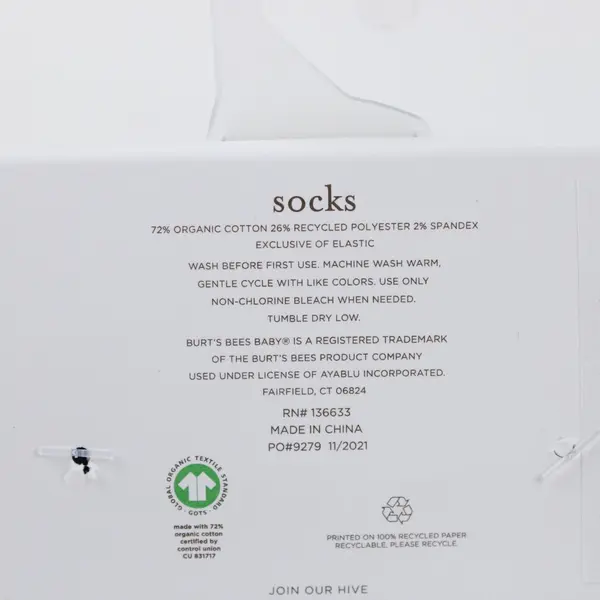 Burt's Bees Baby Ankle Socks 6 Pack Midnight 0-3M NWT