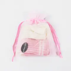 Standard Merchandising Co #5217 2 Pairs Pink White Cashmere Blend Socks 4-5.5