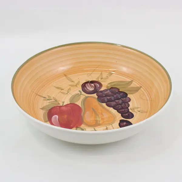 Allied Design Ceramic Round Vegetable Serving Bowl Fruit Design 11"