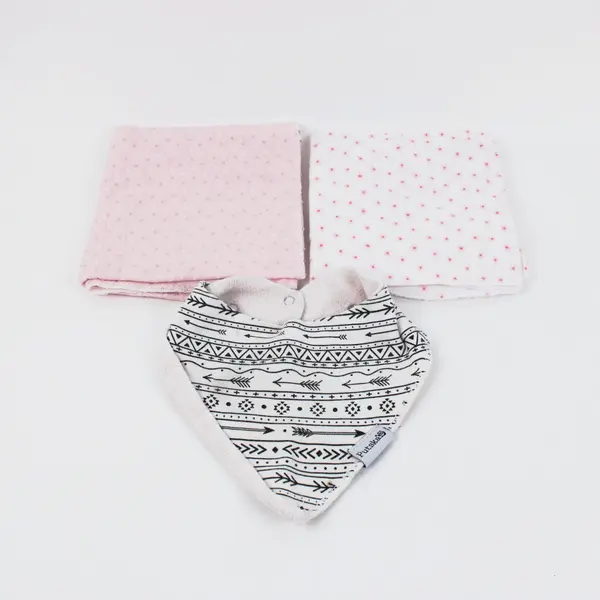 Lot of 3: 2 Cribmates Receiving Blankets & Putska Bib