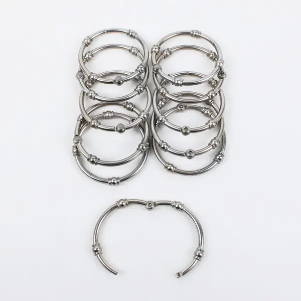 Better Homes & Gardens Set of 11 Brushed Nickel O-Ring Hooks Missing a Ring