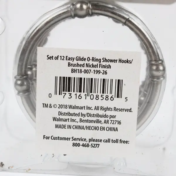 Better Homes & Gardens Set of 11 Brushed Nickel O-Ring Hooks Missing a Ring