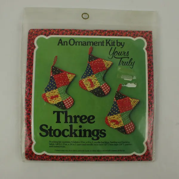 Yours Truly OK11 Christmas Ornament Kit Three Patchwork Stockings