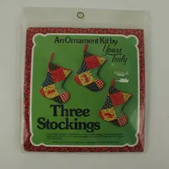 Yours Truly OK11 Christmas Ornament Kit Three Patchwork Stockings