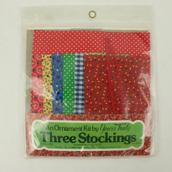 Yours Truly OK11 Christmas Ornament Kit Three Patchwork Stockings