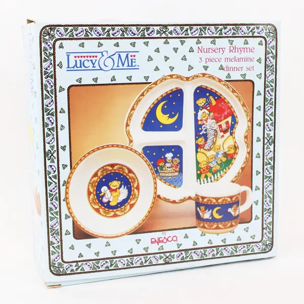 Enesco Lucy & Me Nursery Rhyme 3-Piece Melamine Dinner Set