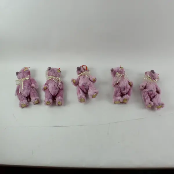 Lot of 5 TY Attic Treasures Sophia Pink Cat Plush Stuffed Animal Satin Ribbon