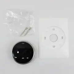 Google Nest Learning Thermostat Model A0013 Black Programmable  Untested
