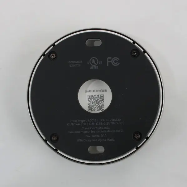 Google Nest Learning Thermostat Model A0013 Black Programmable  Untested