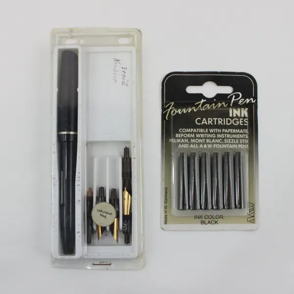 Vintage Osmiroid Italic Fountain Pen Set 6 Nibs E.S. Perry England