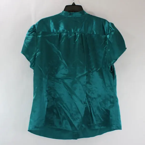 Lane Bryant Women's Emerald Green Short Sleeve V-Neck Blouse 18/20