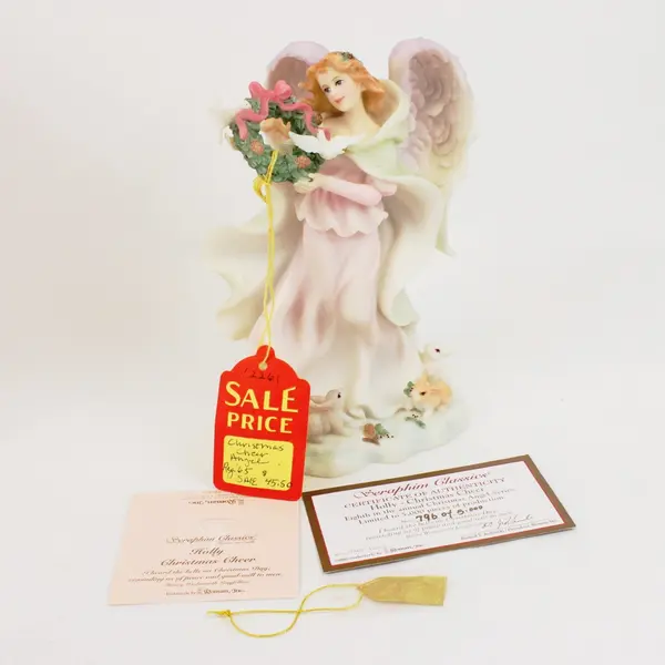 Roman Seraphim Classics Holly Christmas Angel Figurine Heaven on Earth