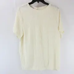 Dress Barn Women's XL Cream White Textured Blouse Short Sleeve Keyhole Back
