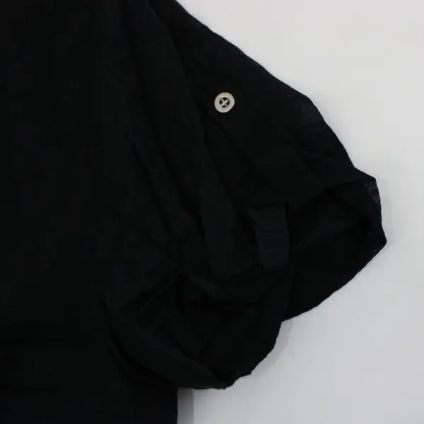 Charter Club Women's Black Sheer Striped Button Down Shirt Size 14