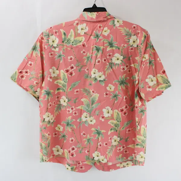 Alfred Dunner Women's Pink Tropical Print Button Front Shirt Size 16