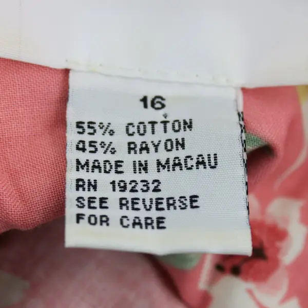 Alfred Dunner Women's Pink Tropical Print Button Front Shirt Size 16
