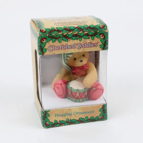 Cherished Teddies Drummer Boy Hanging Christmas Ornament Bear Boxed