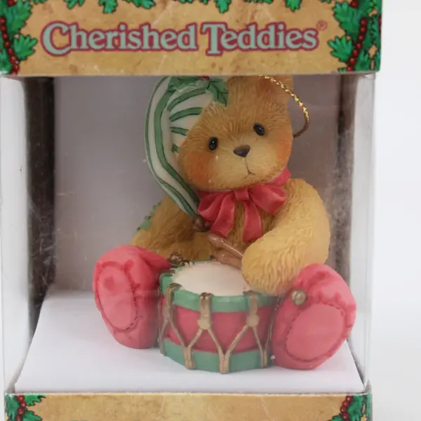 Cherished Teddies Drummer Boy Hanging Christmas Ornament Bear Boxed