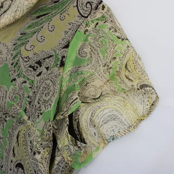 Jones New York Women's Silk Paisley Sheer Blouse Short Sleeve Size 14