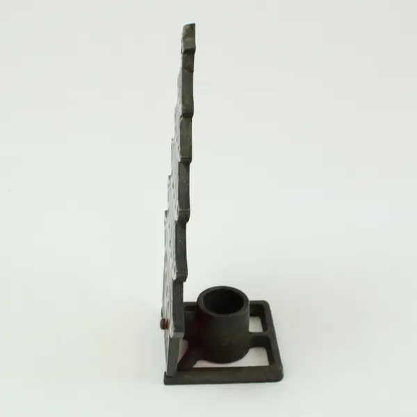 Vintage Cast Iron Stained Glass Christmas Tree Tea Light Holder