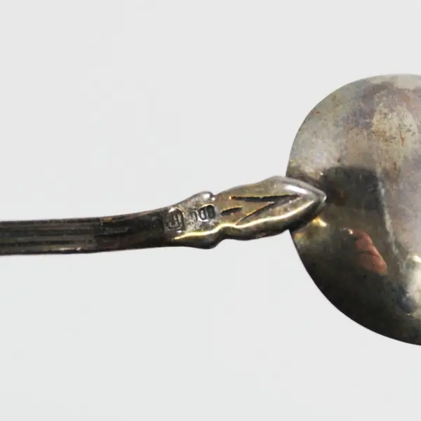 Vintage 800 Silver Figural Horn Player Souvenir Spoon 4.5 in