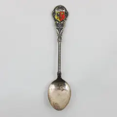 Vintage Geneva Switzerland 800 Silver Coat of Arms Souvenir Spoon 4in