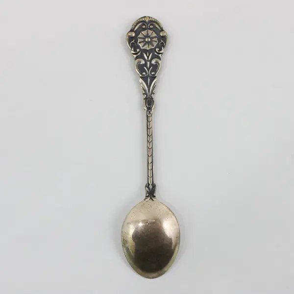 Vintage Geneva Switzerland 800 Silver Coat of Arms Souvenir Spoon 4in