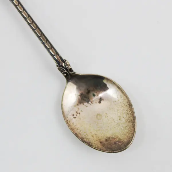Vintage Geneva Switzerland 800 Silver Coat of Arms Souvenir Spoon 4in