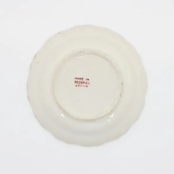 Occupied Japan Utah Souvenir Trinket Dish 3.5 in Gold Trim