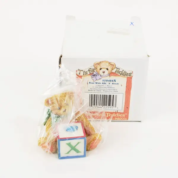 Cherished Teddies Enesco Bear With ABC X Block Figurine 1995 158488X