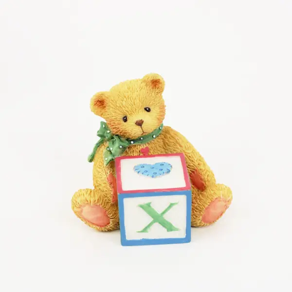 Cherished Teddies Enesco Bear With ABC X Block Figurine 1995 158488X