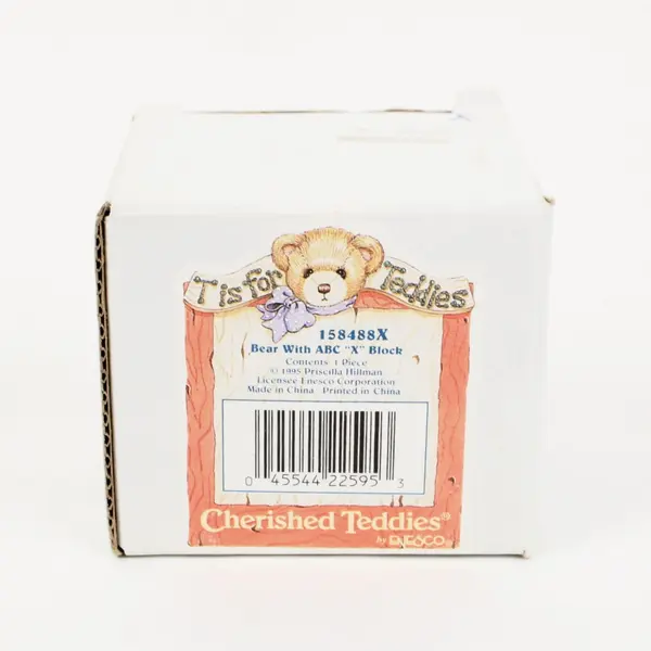 Cherished Teddies Enesco Bear With ABC X Block Figurine 1995 158488X