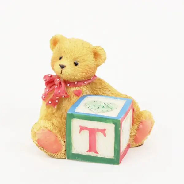 Cherished Teddies Enesco Bear With ABC "T" Block 1995 158488T