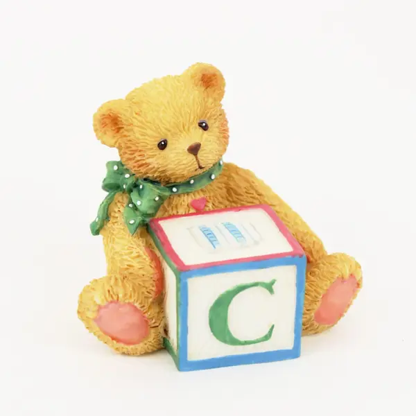 Enesco Cherished Teddies Bear With ABC C Block Figurine 1995 158488C