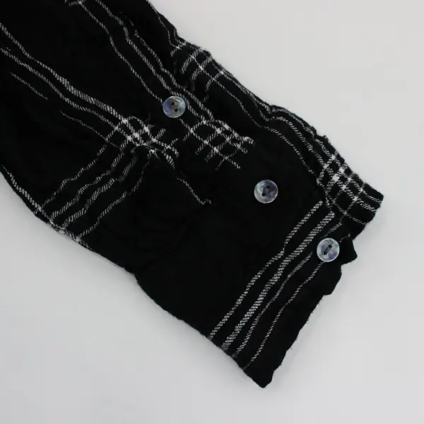 Terra & Sky Women's Plus Plaid Button Front Woven Top 1X 16W-18W