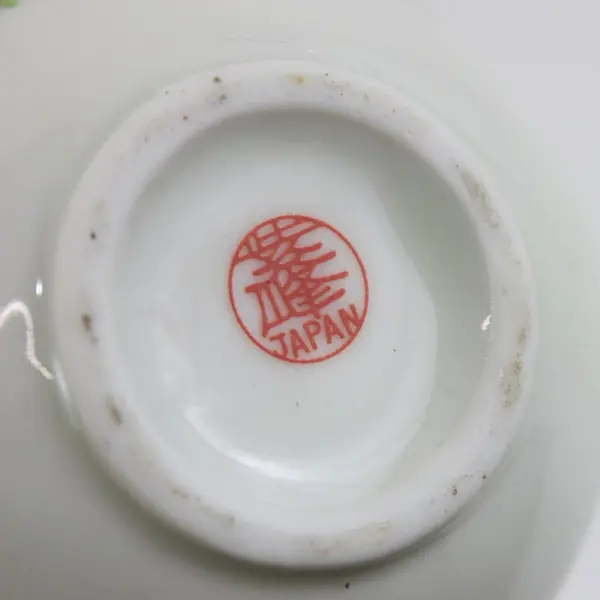 Japanese Porcelain Toothpick Holder Floral Wrapped Handle