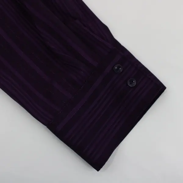 Croft & Barrow Women's Stretch Purple Metallic Stripe Button Down Shirt