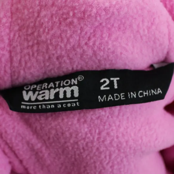 Operation Warm Girls Hooded Puffer Jacket Pink Black Colorblock 2T