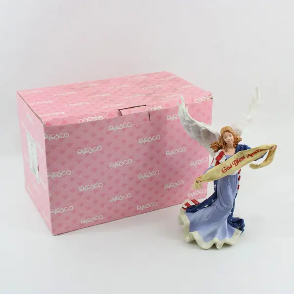Enesco Freedom's Grace Angel of Love God Bless America Resin Figurine 8.5"