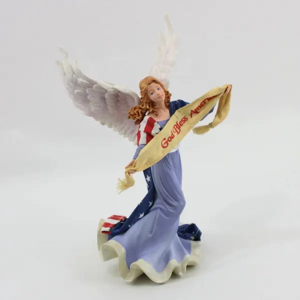 Enesco Freedom's Grace Angel of Love God Bless America Resin Figurine 8.5"