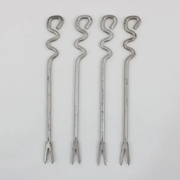 Set of 4 Stainless Steel Fondue Forks 6.5in Twisted Handles