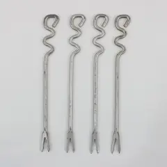 Set of 4 Stainless Steel Fondue Forks 6.5in Twisted Handles